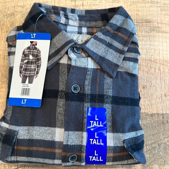 Jachs Other - Jachs men’s flannel long sleeved shirt, size LT. Brown, tan, black, orange. NWT.